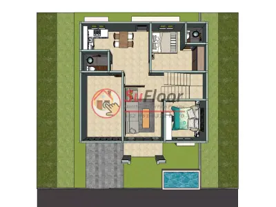 House 10x14m code 583 - Sketchup 3D model 3D model 3D model