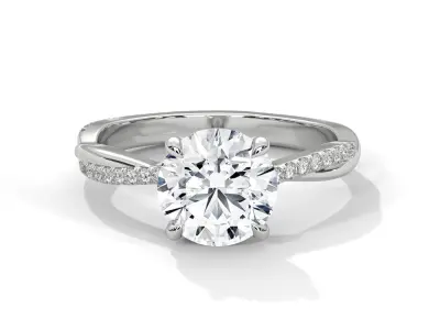 solitaire ring with detail images and 360 render videos 4 3D print model