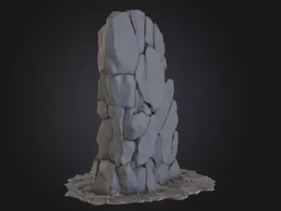 Basalt Rubble Mound Low-poly 3D model