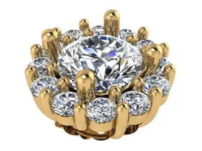 Round Halo Pendant 2551 3D print model