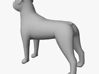 Low Poly Rottweiler boxer dog Low-poly 3D model