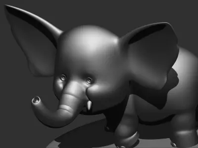Baby Elephant 3d print model  3D model