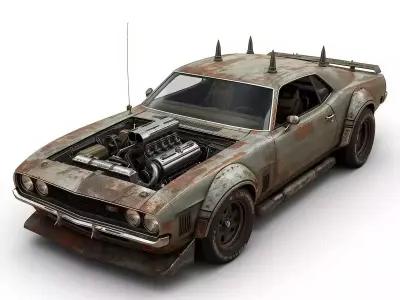 Rusted Wasteland Apocalypse Vehicles 3D Collection 3D Model Pack