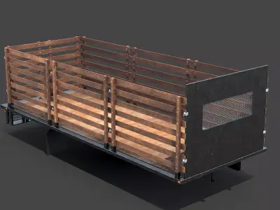 Flatbed Stakebed Truck Body 3D model