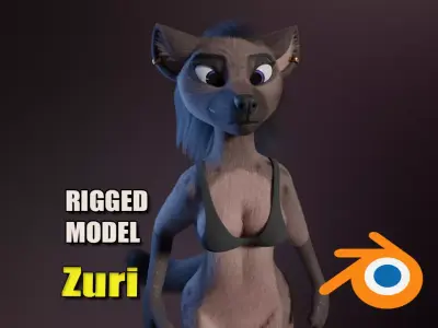 Zuri Anthro Hyena 3D model