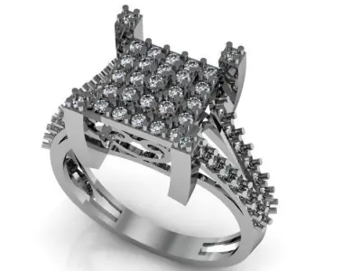 daimond ring 3D print model 11