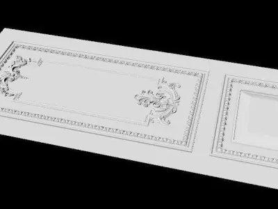 Carved decors door 3D model