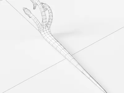 Three headed snake 3d model  Low-poly 3D model