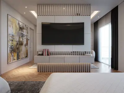 Hotel Suite Bedroom Blender - Fbx - Obj 3D model