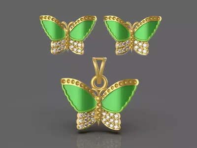  Diamond Butterfly Pendant - 0033 3D print model