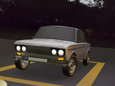 car vaz 3d model  Low-poly 3D model