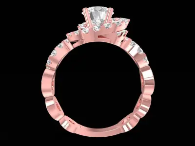 Luxury Multi Halo Floral Diamond Engagement Ring 3199 3D print model