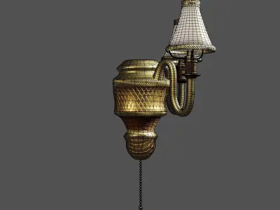 Low-poly Lamp wall with two lights Free low-poly 3D model