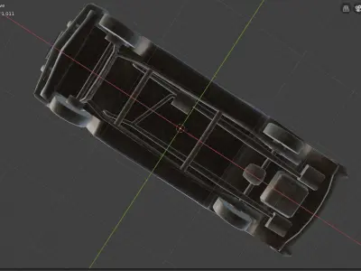 old car Low-poly 3D model 4