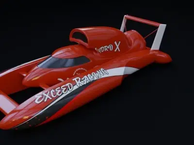 Speed boat extream racer nitro Low-poly 3D model