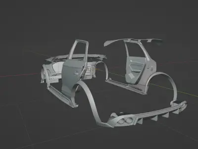 Audi SQ5 2023 Spoon kit Low-poly 3D model