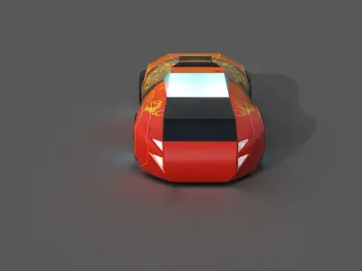 CUSTOM COUPE CAR Low-poly 3D model