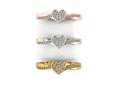 Heart ring 1 3D print model