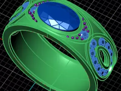 free oval jewelry ring Free 3D print model