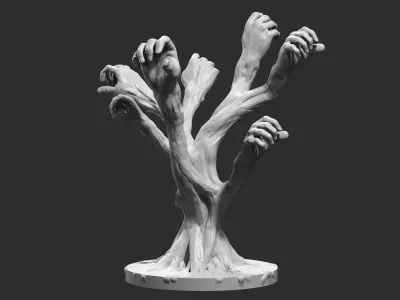 tree hand modern sculpture 3d print model 70 3D print model