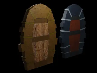 Door stylized Low-poly 3D model