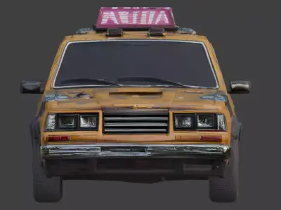Cyberpunk Performance Taxi 3D Model Low-poly 3D model