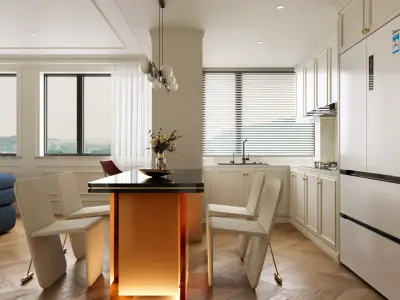 French Eclectic Vintage Living Room  3D model  3D model