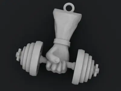 hand weights Holding Dumbbell 3D Model 3D print model