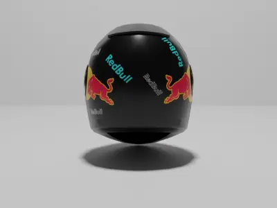 Red bull Helmet Low-poly 3D model
