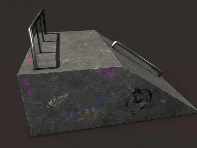 Skate ramp1 Low-poly 3D model