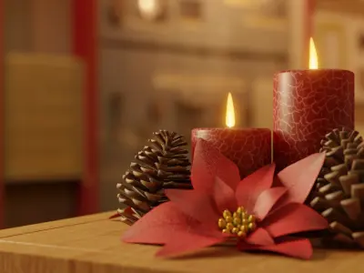 Christmas Poinsettia Flower Decoration 3D model