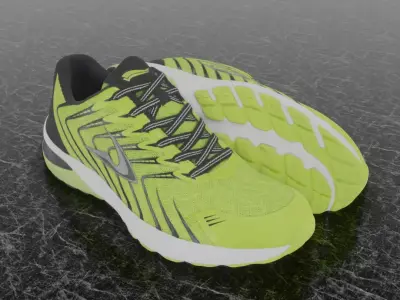 LD 3D SHOES - YELLOW Low-poly 3D model