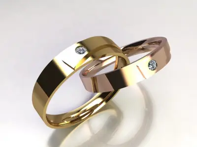 combo 10 wedding rings 3D print model
