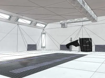 Paint Booth Low Poly VR AR Mobile optimized Low-poly 3D model