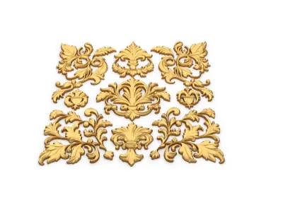 Classic carved decor ornament 419 3D model