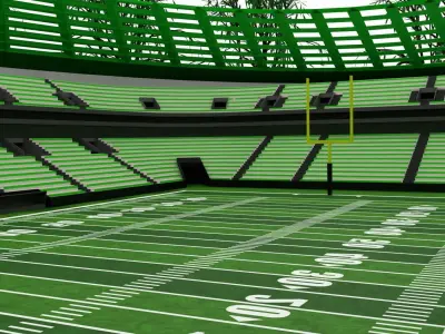 American football stadium Low-poly 3D model 11