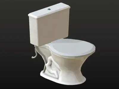 Toilet - Low poly - Game Ready Low-poly 3D model