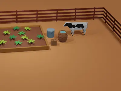 Low Poly Farm Tools Low-poly 3D model