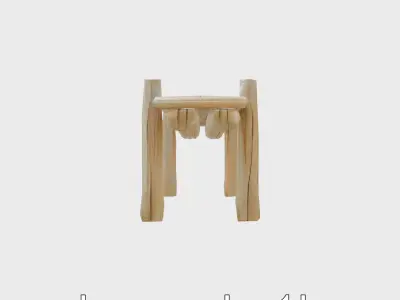 Rustic Wooden Bridge for Nature Trail Simulations Low-poly 3D model