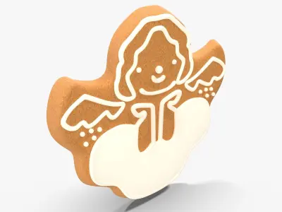 Gingerbread Cookie Angel 2 Low-poly 3D model