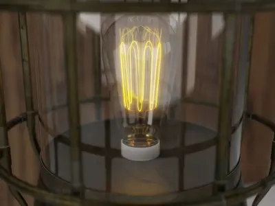 Old Incandescent Lamp Torch Free low-poly 3D model