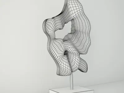 Teak Wood Table Top Decoration 3D model