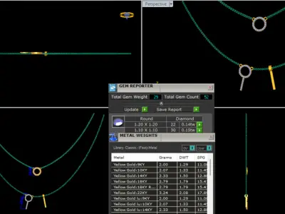 Diamond Necklace 360 animation renders 3dm stl details 3D print model