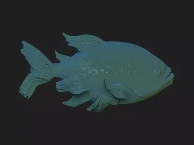 fish  bas-relief 3D print model