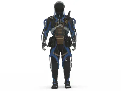 Heavy Combat Mech 3D Model Rigged for Game Engines  Animation Low-poly 3D model