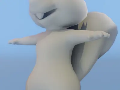 Cartoon Squirrel Rigged Base Mesh 3D Model Low-poly 3D model