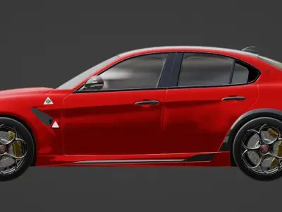 Alfa Romeo Giulia GTAm Low-poly 3D model