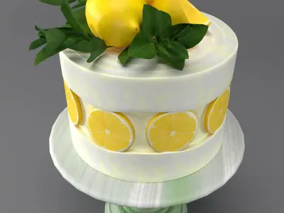 Set of four cakes 3D Model Collection