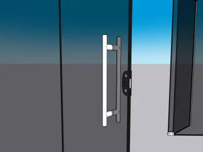 Double Glass Door - 3D Model 3D model