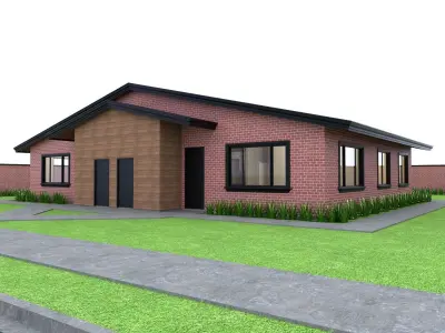 Duplex 2 bed 2 ba architectural model including all CAD plans Low-poly 3D model